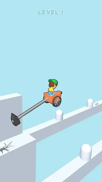Скачать Hammer Race 3D [MOD: безлимитные деньги и улучшения] — скриншот 4