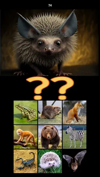 Взломанная Hybrid Animals Crazy Lab Quiz [MOD: открыты все гибриды и подсказки] на Андроид — скриншот 2