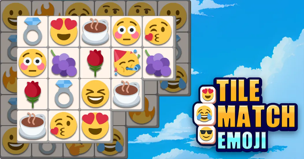 Tile Match Emoji -Triple Tile [MOD: безлимитные подсказки и жизни] (Бесплатно / APK) — скриншот 1