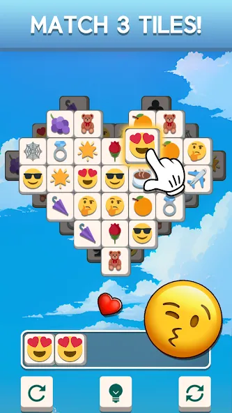 Tile Match Emoji -Triple Tile [MOD: безлимитные подсказки и жизни] (Бесплатно / APK) — скриншот 2