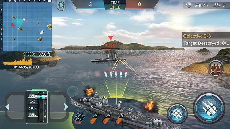 Warship Attack 3D [MOD: безлимитные деньги и патроны] — Скачать бесплатно (APK) — скриншот 2