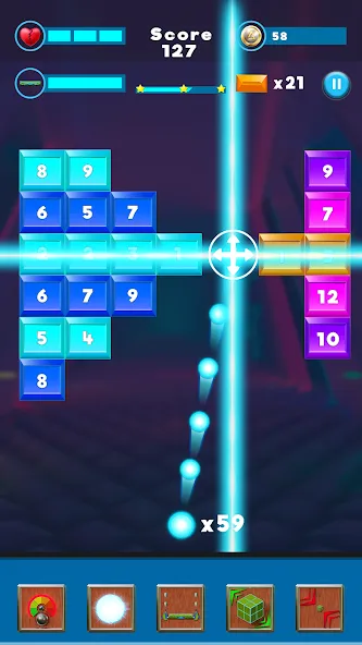 Brick Breaker- Bricks 3d Game [MOD: безлимитные жизни и усиленные бонусы] последняя версия — скриншот 1