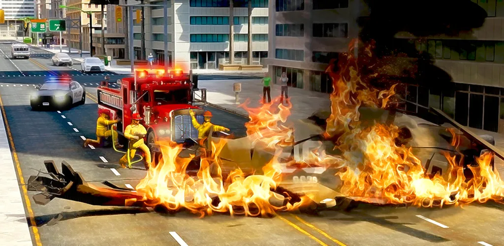 Скачать взлом Real Firefighter 3D Simulator [MOD: безлимитные деньги и топливо] — скриншот 1
