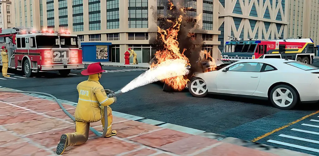 Скачать взлом Real Firefighter 3D Simulator [MOD: безлимитные деньги и топливо] — скриншот 5