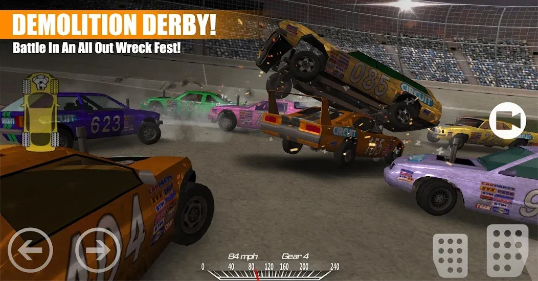 Demolition Derby 2 [MOD: безлимитные деньги и топливо] на Андроид — скриншот 1