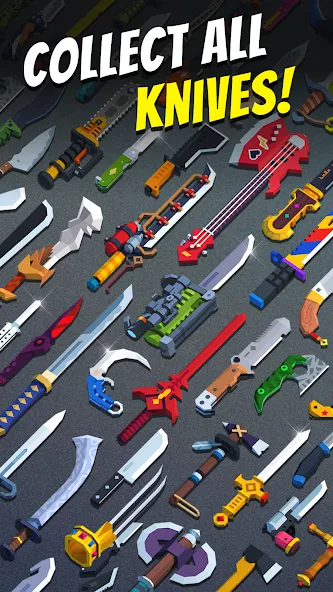 Скачать взлом Flippy Knife: 3D flipping game [MOD: безлимитные монеты и ножи открыты] — скриншот 3