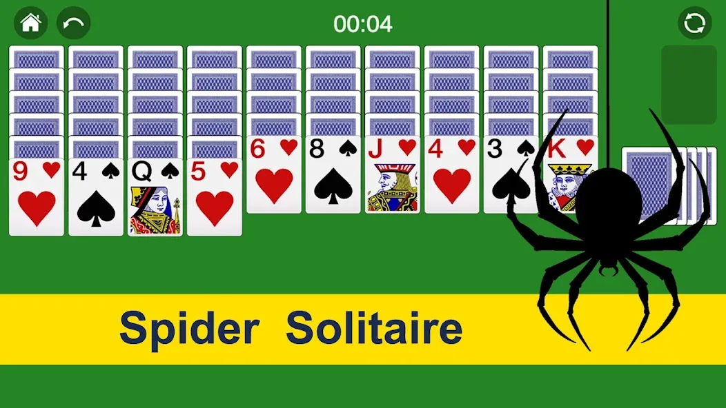 Spider Solitaire Card Game Fun [MOD: без рекламы и подсказки доступны] последняя версия — скриншот 1