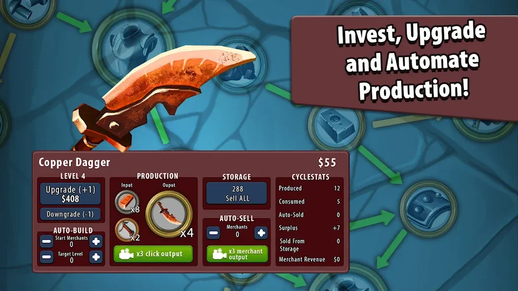 Crafting Idle Clicker [MOD: много ресурсов и быстрый крафт] — Скачать бесплатно (APK) — скриншот 3