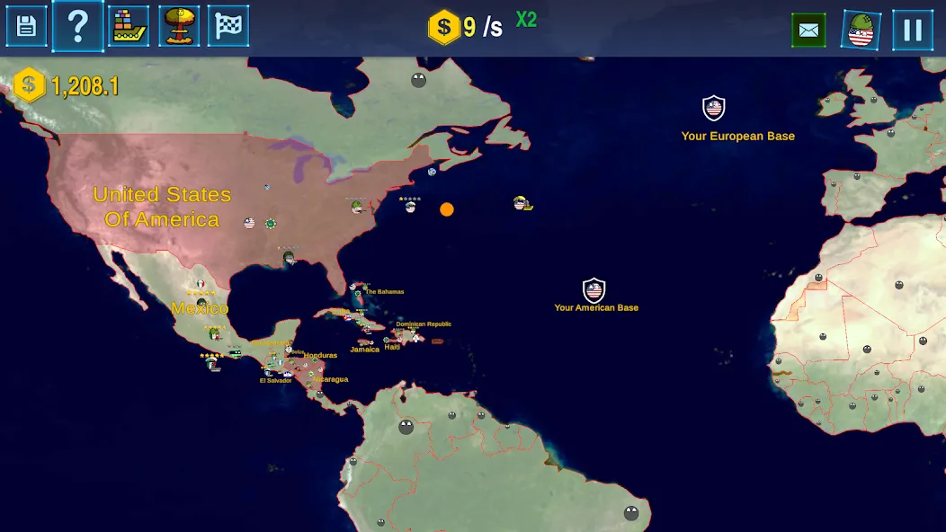 Countryballs: World War Simula [MOD: безлимитные ресурсы и все страны открыты] — Скачать бесплатно (APK) — скриншот 1
