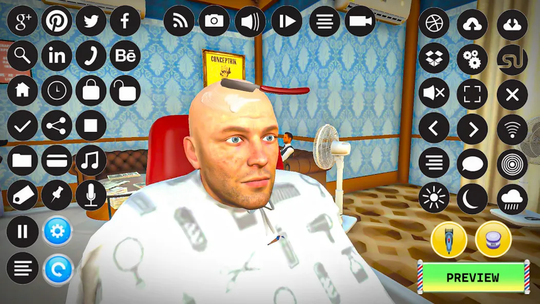 Barber Shop Hair Cut Sim Games [MOD: безлимитные деньги и все предметы] на Андроид — скриншот 1