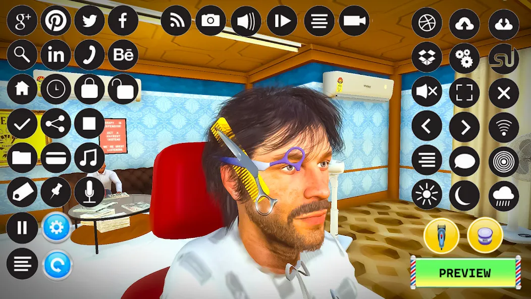 Barber Shop Hair Cut Sim Games [MOD: безлимитные деньги и все предметы] на Андроид — скриншот 3