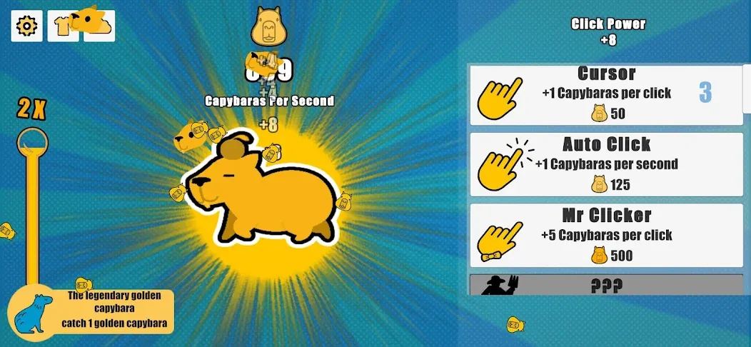 Скачать Capybara Clicker [MOD: безлимитные монеты и ускоренная прокачка] — скриншот 2