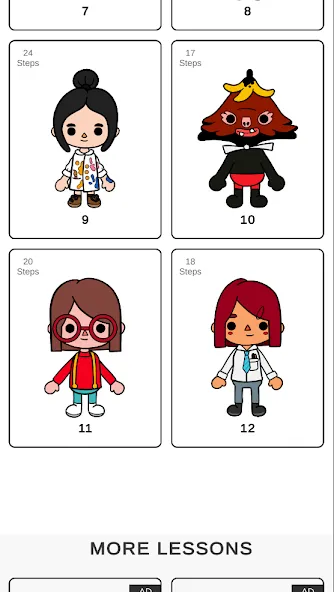 Скачать взлом How to draw Toca [MOD: пошаговое рисование персонажей] — скриншот 3