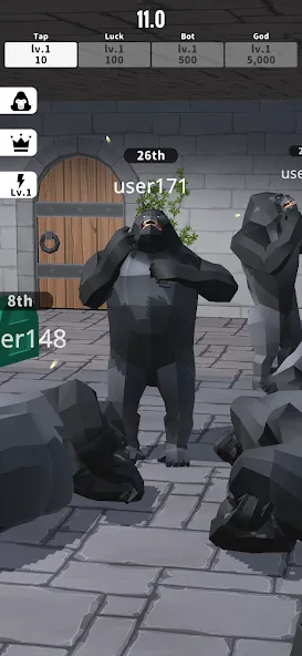 Gorilla Clicker [MOD: много бананов и быстрый доход] (Бесплатно / APK) — скриншот 1