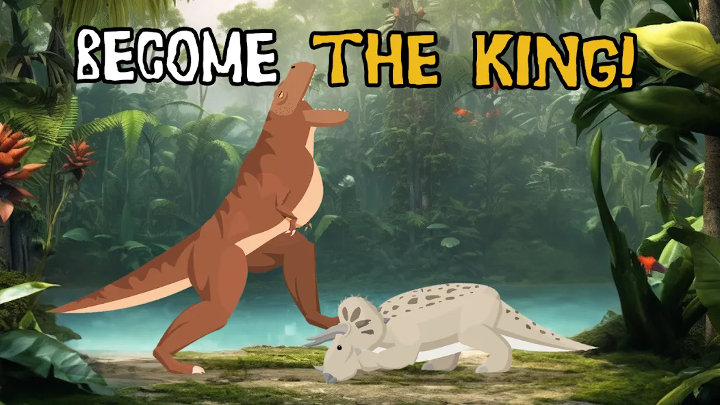 Скачать T-Rex Fights Dinosaurs [MOD: безлимитное здоровье и урон] на телефон — скриншот 4