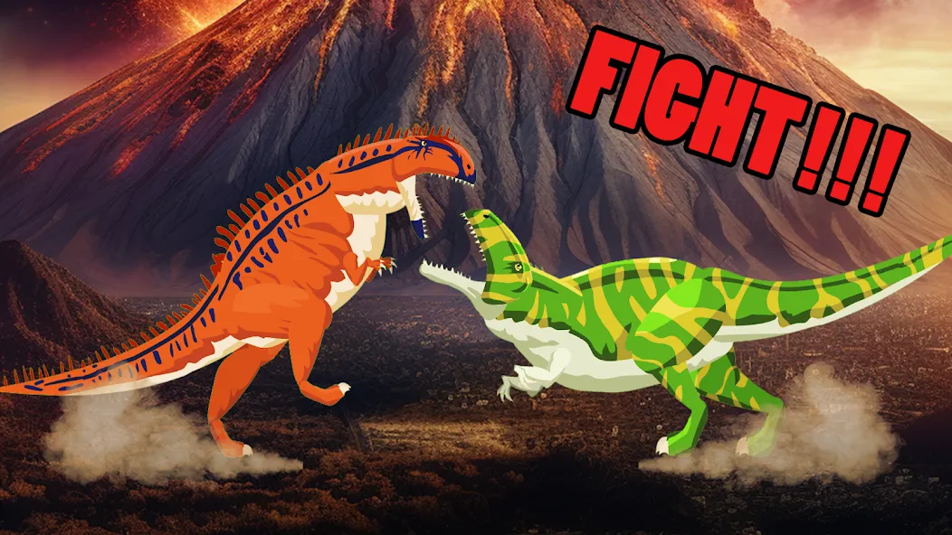 Скачать взлом T-Rex Fights More Dinosaurs [MOD: безлимитное здоровье и усиленная атака] — скриншот 3