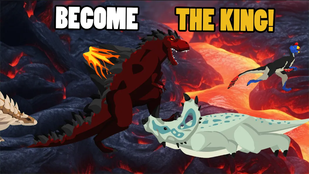 Скачать взлом T-Rex Fights More Dinosaurs [MOD: безлимитное здоровье и усиленная атака] — скриншот 4