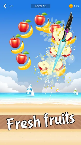 Скачать взлом Fruit Sniper [MOD: безлимитные монеты и усиленное оружие] — скриншот 1
