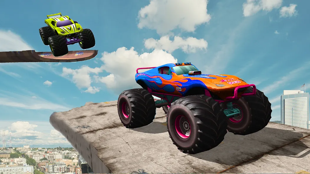 Monster Truck Car Game 3d [MOD: безлимитные деньги и топливо] на Андроид — скриншот 1