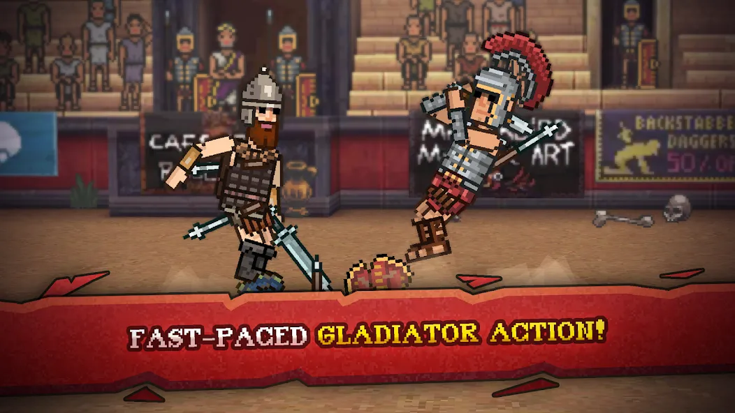 Скачать взлом Gladihoppers - Gladiator Fight [MOD: безлимитные деньги и все оружие] — скриншот 1