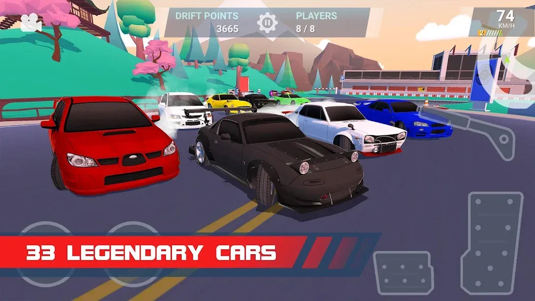 Drift Clash Online Racing [MOD: безлимитные деньги и все машины открыты] на Андроид — скриншот 4