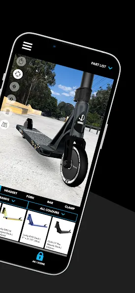 Скачать взлом Scooter 3D custom builder [MOD: безлимитные деньги и все детали открыты] — скриншот 2