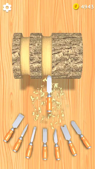 Скачать Wood Turning 3D - Carving Game [MOD: безлимитные деньги и все инструменты открыты] — скриншот 1