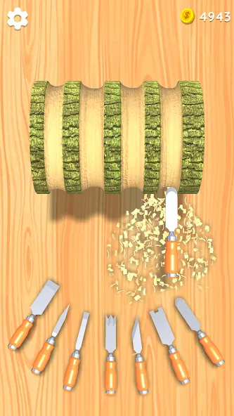 Скачать Wood Turning 3D - Carving Game [MOD: безлимитные деньги и все инструменты открыты] — скриншот 3