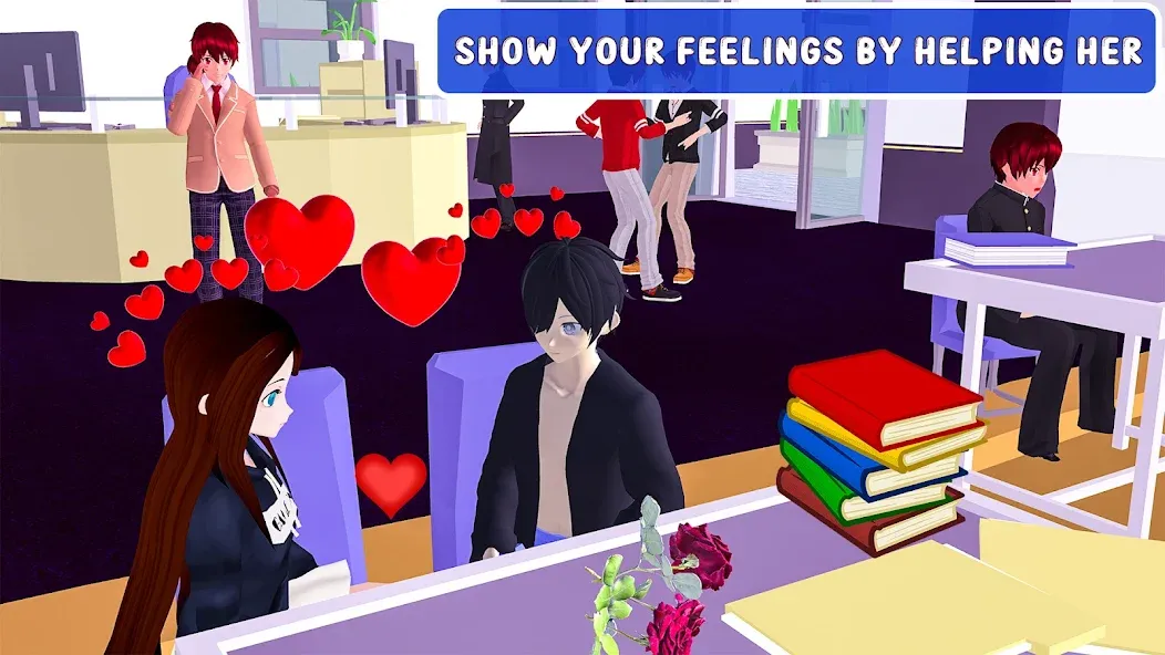Anime High School Love Story [MOD: романтические приключения без ограничений] последняя версия — скриншот 2