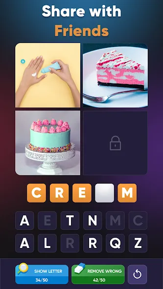 4 Pics 1 Word: Guessing Games [MOD: безлимитные подсказки и открыты все уровни] последняя версия — скриншот 3