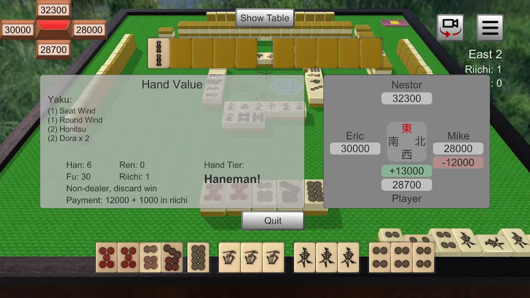 Скачать Riichi Mahjong [MOD: безлимитные монеты и открытые режимы] на телефон — скриншот 4