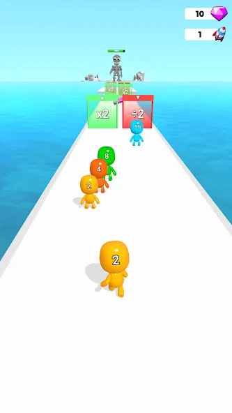 Man Runner 2048: Run and Merge [MOD: безлимитные монеты и усиленные персонажи] на Андроид — скриншот 1