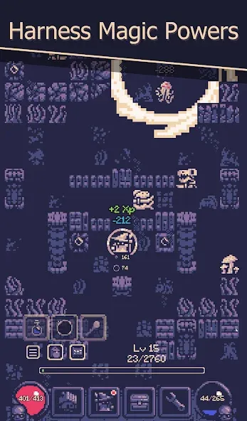 Скачать OneBit Adventure (Roguelike] [MOD: безлимитное здоровье и мощное снаряжение] на телефон — скриншот 3