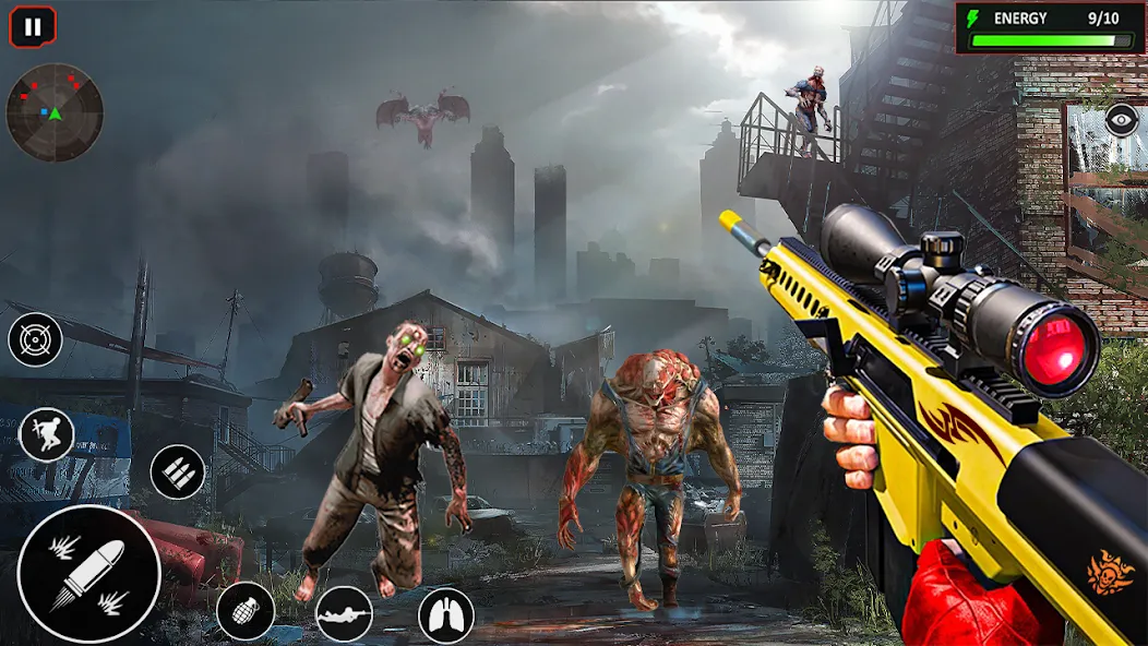 Скачать Sniper Zombie Shooting [MOD: много денег и открыты уровни] на телефон — скриншот 1