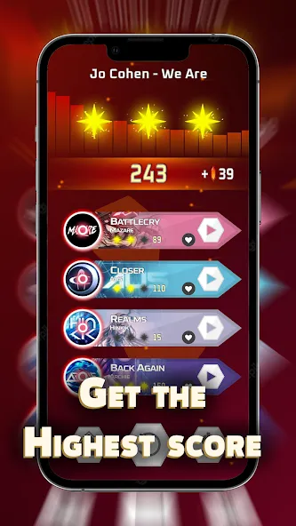 Взломанная Dash'n'Beat - EDM Rhythm game [MOD: безлимитные деньги и все уровни открыты] на Андроид — скриншот 4