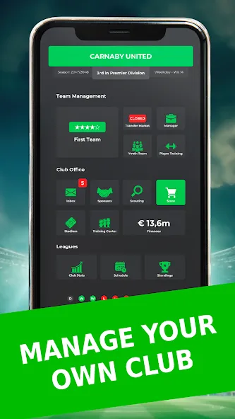 Взломанная Club Boss - Soccer Game [MOD: безлимитные деньги и ресурсы] на Андроид — скриншот 4