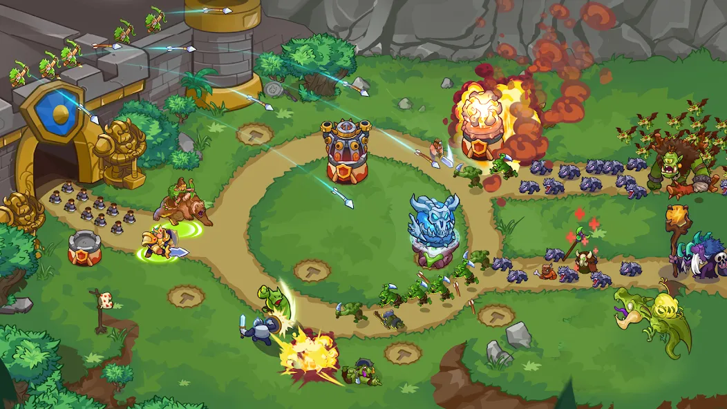Взломанная King of Defense 2: Epic TD [MOD: много денег и все открыто] на Андроид — скриншот 1