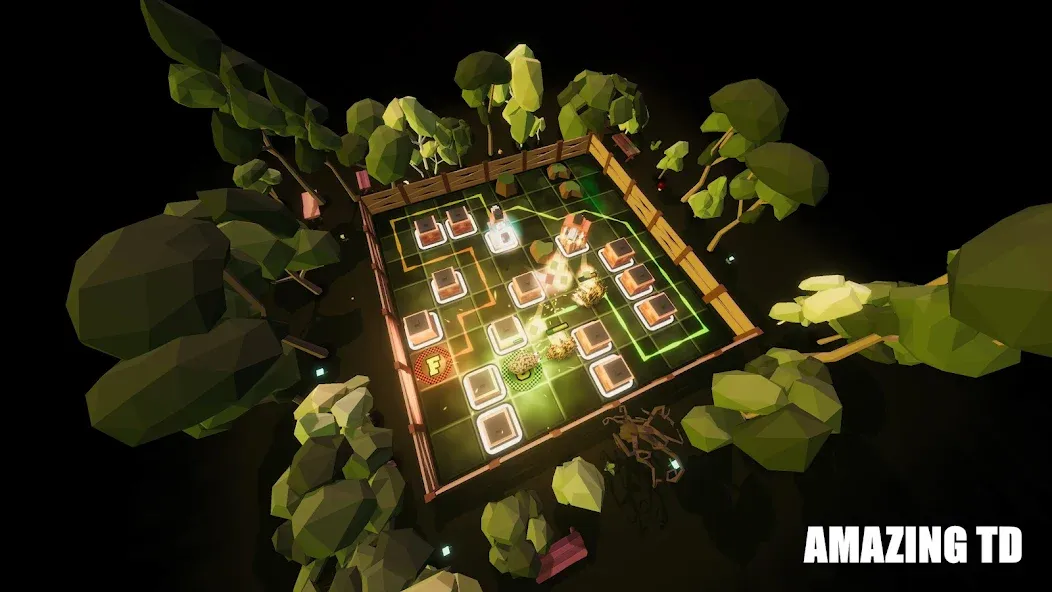 Взломанная AMazing TD: Towers & Mazes [MOD: безлимитные деньги и башни] на Андроид — скриншот 1