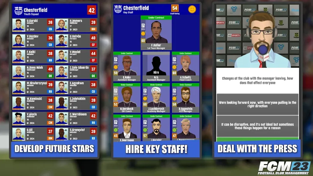 Скачать взлом FCM23 Soccer Club Management [MOD: безлимитные деньги и ресурсы] — скриншот 4