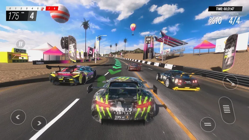 Взломанная Rally Horizon [MOD: безлимитные деньги и топливо] на Андроид — скриншот 1