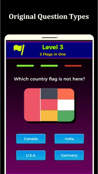 Взломанная World Flags Quiz Game [MOD: открыты все флаги и уровни] на Андроид — скриншот 1