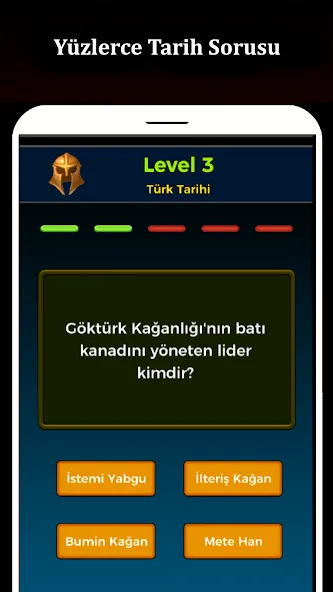 Скачать взлом Tarih Bilgi Yarışması [MOD: безлимитные подсказки и правильные ответы] — скриншот 1