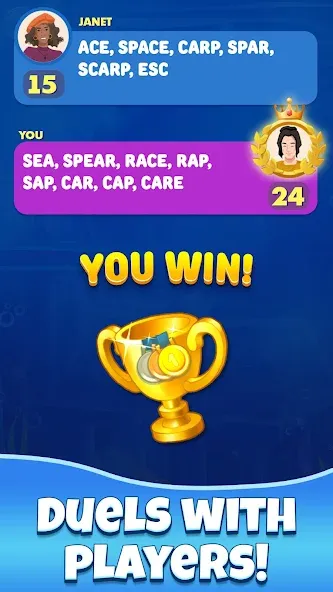Взломанная Gold for words: anagram games [MOD: много золота и подсказок] на Андроид — скриншот 2