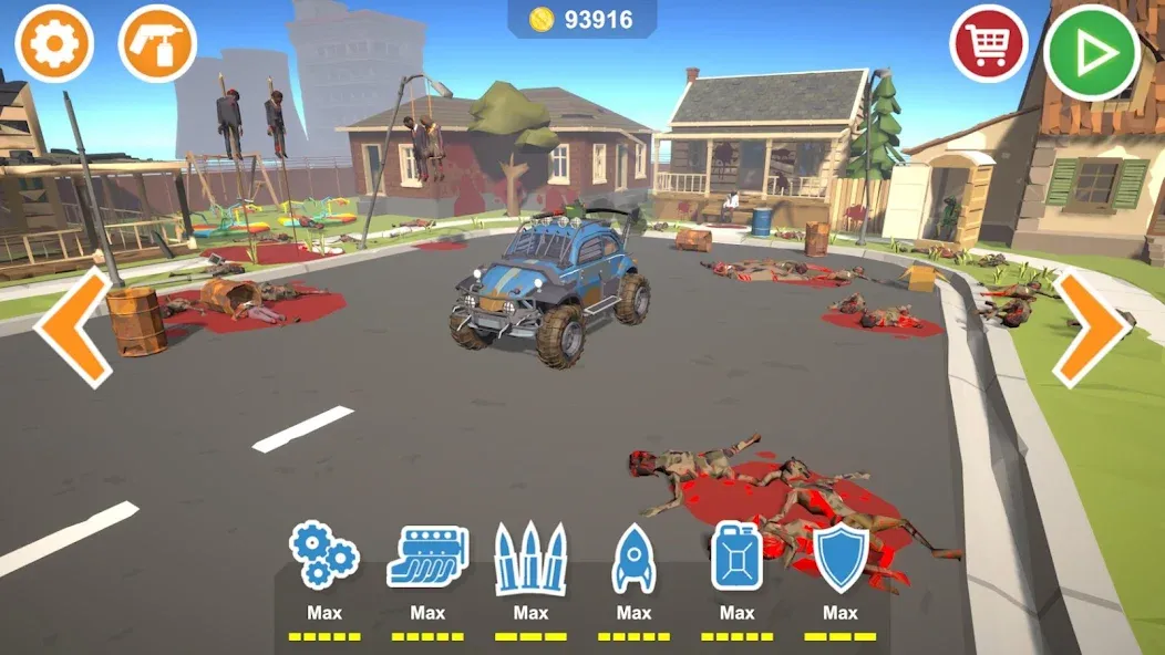 Zombie Cars Crush: Racing Die [MOD: безлимитные деньги и топливо] на Андроид — скриншот 1