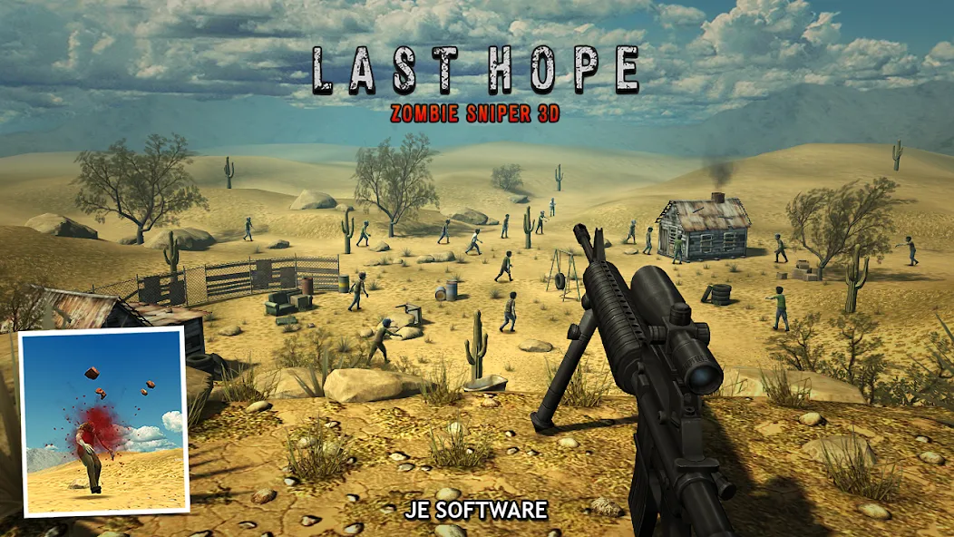 Скачать Last Hope - Zombie Sniper 3D [MOD: безлимитные патроны и улучшенное оружие] на телефон — скриншот 3