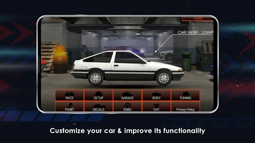Japan Drag Racing [MOD: безлимитные деньги и открыты машины] (Бесплатно / APK) — скриншот 2
