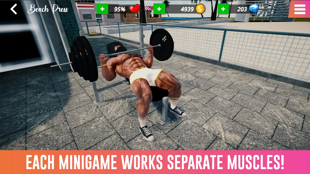 Iron Muscle IV - GYM simulator [MOD: безлимитные деньги и энергия] (Бесплатно / APK) — скриншот 3