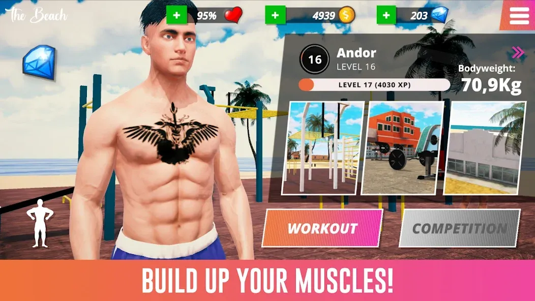 Iron Muscle IV - GYM simulator [MOD: безлимитные деньги и энергия] (Бесплатно / APK) — скриншот 4