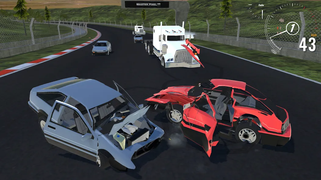 Взломанная Destructive Car Race Generator [MOD: разрушительные гонки на выживание] на Андроид — скриншот 1
