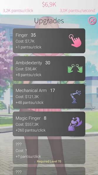 WAIFU CLICKER Sexy Anime Girls [MOD: безлимитные монеты и открытые девушки] (Бесплатно / APK) — скриншот 3